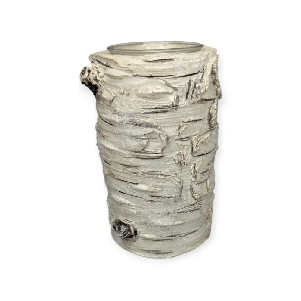 Faux White Birch Candle Holder 6